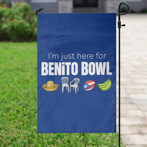 I'm Just Here for the Benito Bowl Funny Puerto Rican Game Day Garden Flag Plantains Chairs and Flag Music Fans TS02 Print Your Wear