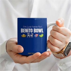 I'm Just Here for the Benito Bowl Funny Puerto Rican Game Day Coffee Mug Plantains Chairs and Flag Music Fans TS02 Print Your Wear