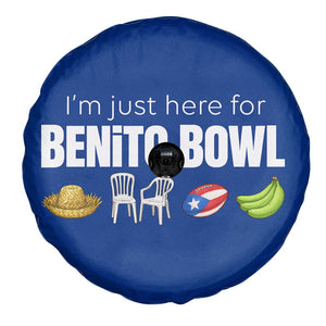 I'm Just Here for the Benito Bowl Funny Puerto Rican Game Day Spare Tire Cover Plantains Chairs and Flag Music Fans TS02 Print Your Wear