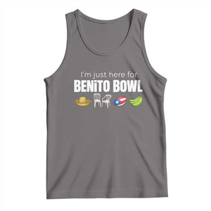 I'm Just Here for the Benito Bowl Funny Puerto Rican Game Day Tank Top Plantains Chairs and Flag Music Fans TS02 Deep Heather Print Your Wear