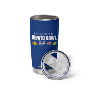 I'm Just Here for the Benito Bowl Funny Puerto Rican Game Day Tumbler Cup Plantains Chairs and Flag Music Fans TS02 Print Your Wear