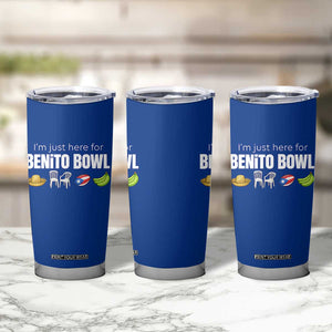 I'm Just Here for the Benito Bowl Funny Puerto Rican Game Day Tumbler Cup Plantains Chairs and Flag Music Fans TS02 Print Your Wear
