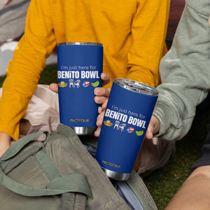 I'm Just Here for the Benito Bowl Funny Puerto Rican Game Day Tumbler Cup Plantains Chairs and Flag Music Fans TS02 Print Your Wear