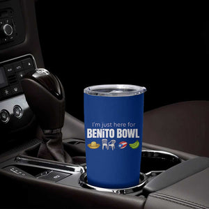 I'm Just Here for the Benito Bowl Funny Puerto Rican Game Day Tumbler Cup Plantains Chairs and Flag Music Fans TS02 Print Your Wear