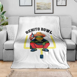 Benito Bowl Coquí Frog Football Throw Blanket Funny Puerto Rico Flag Game Day Music Fans TS02 Print Your Wear