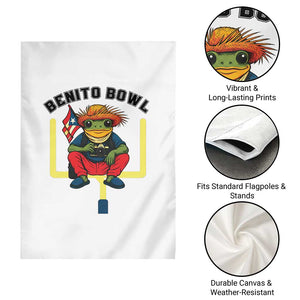 Benito Bowl Coquí Frog Football Garden Flag Funny Puerto Rico Flag Game Day Music Fans TS02 Print Your Wear