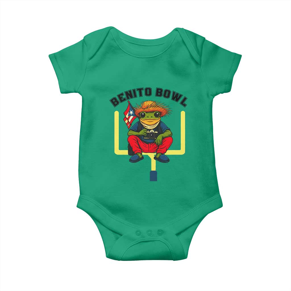 Benito Bowl Coquí Frog Football Baby Onesie Funny Puerto Rico Flag Game Day Music Fans TS02 Irish Green Print Your Wear