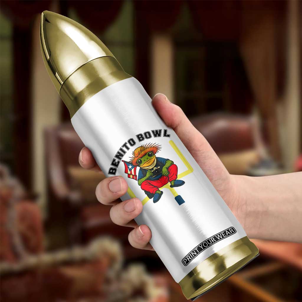 Benito Bowl Coquí Frog Football Bullet Tumbler Funny Puerto Rico Flag Game Day Music Fans TS02 Print Your Wear