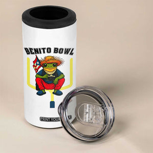 Benito Bowl Coquí Frog Football 4 in 1 Can Cooler Tumbler Funny Puerto Rico Flag Game Day Music Fans TS02 Print Your Wear