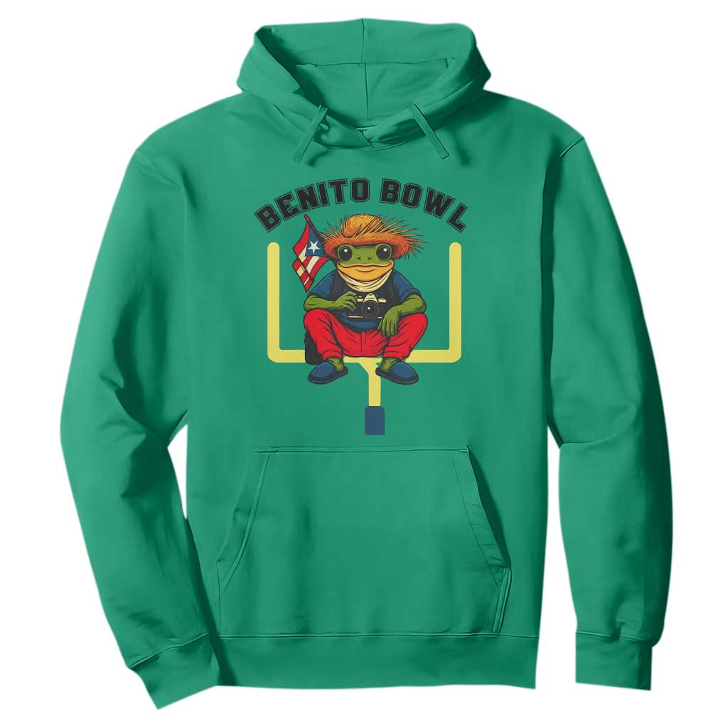 Benito Bowl Coquí Frog Football Hoodie Funny Puerto Rico Flag Game Day Music Fans TS02 Irish Green Print Your Wear