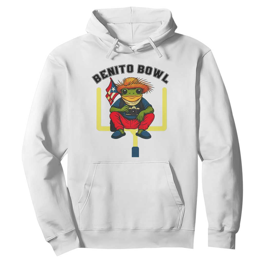 Benito Bowl Coquí Frog Football Hoodie Funny Puerto Rico Flag Game Day Music Fans TS02 White Print Your Wear
