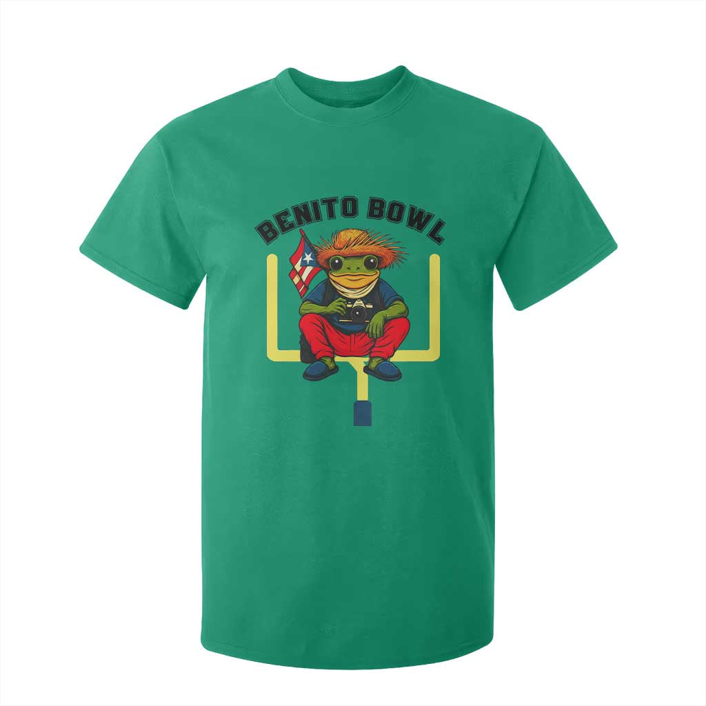 Benito Bowl Coquí Frog Football T Shirt For Kid Funny Puerto Rico Flag Game Day Music Fans TS02 Irish Green Print Your Wear