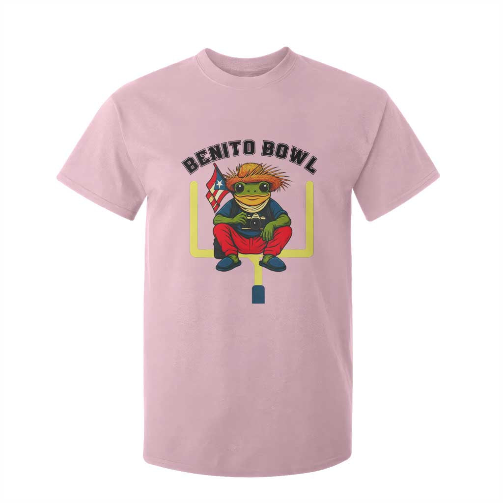 Benito Bowl Coquí Frog Football T Shirt For Kid Funny Puerto Rico Flag Game Day Music Fans TS02 Light Pink Print Your Wear