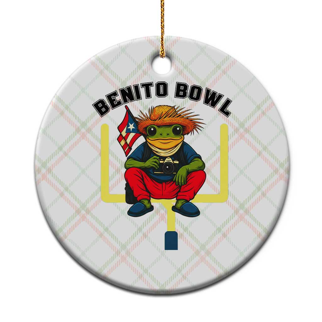 Benito Bowl Coquí Frog Football Ceramic Ornament Funny Puerto Rico Flag Game Day Music Fans TS02 1pc Christmas Plaid Print Your Wear