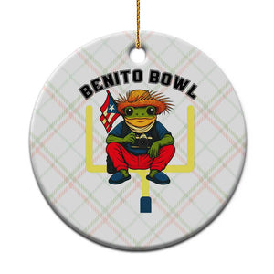 Benito Bowl Coquí Frog Football Ceramic Ornament Funny Puerto Rico Flag Game Day Music Fans TS02 1pc Christmas Plaid Print Your Wear