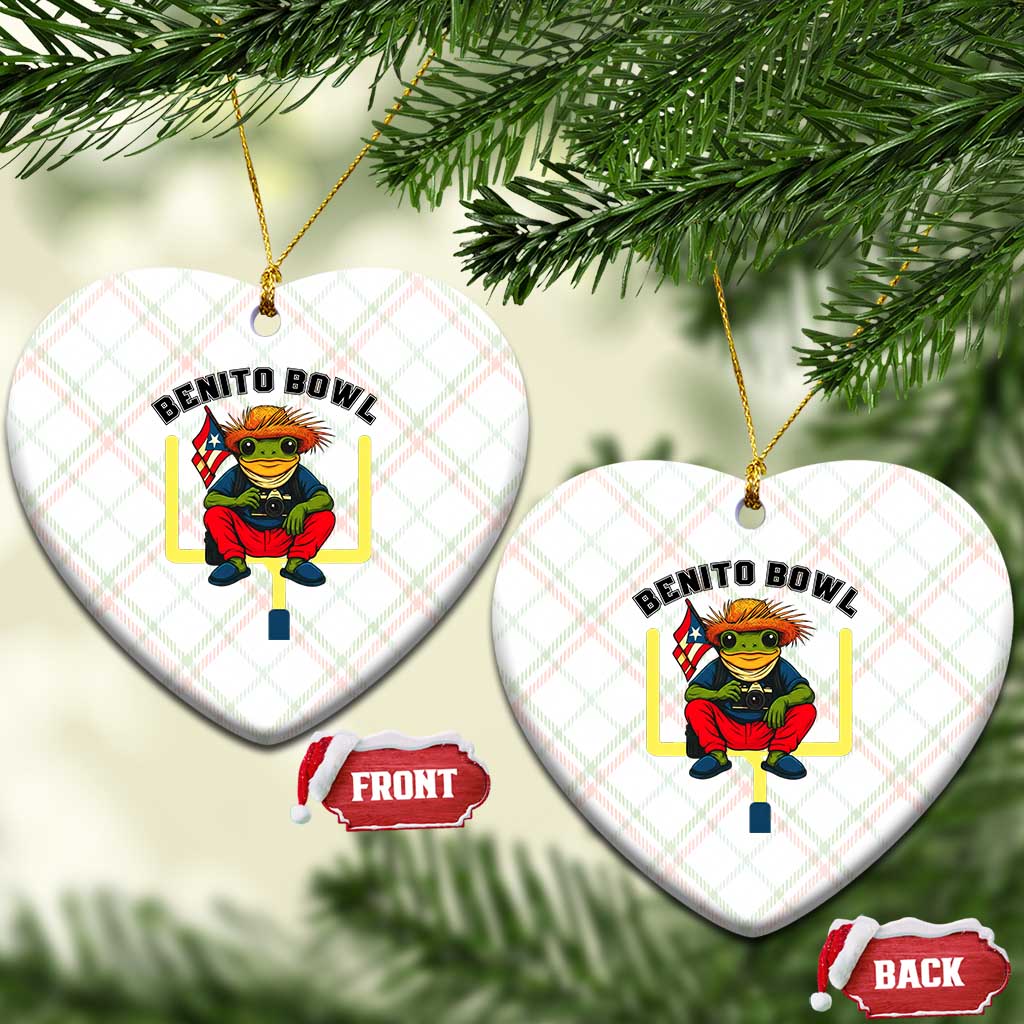 Benito Bowl Coquí Frog Football Ceramic Ornament Funny Puerto Rico Flag Game Day Music Fans TS02 Print Your Wear