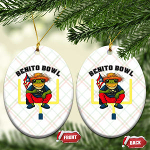 Benito Bowl Coquí Frog Football Ceramic Ornament Funny Puerto Rico Flag Game Day Music Fans TS02 Print Your Wear