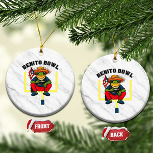 Benito Bowl Coquí Frog Football Ceramic Ornament Funny Puerto Rico Flag Game Day Music Fans TS02 1pc White Marble Print Your Wear