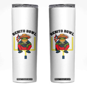 Benito Bowl Coquí Frog Football Skinny Tumbler Funny Puerto Rico Flag Game Day Music Fans TS02 White Print Your Wear
