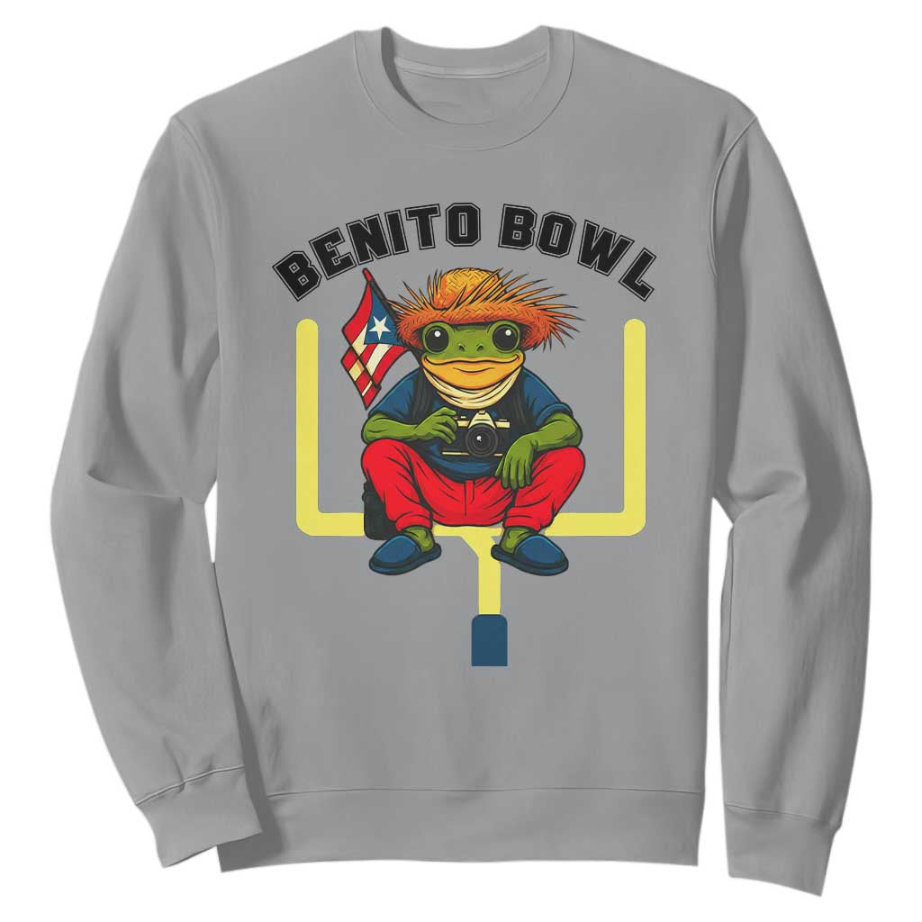 Benito Bowl Coquí Frog Football Sweatshirt Funny Puerto Rico Flag Game Day Music Fans TS02 Sport Gray Print Your Wear