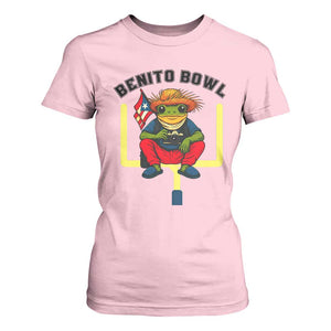 Benito Bowl Coquí Frog Football T Shirt For Women Funny Puerto Rico Flag Game Day Music Fans TS02 Light Pink Print Your Wear