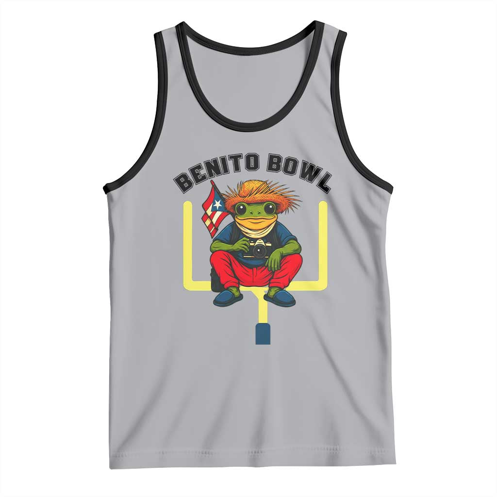 Benito Bowl Coquí Frog Football Tank Top Funny Puerto Rico Flag Game Day Music Fans TS02 Athletic Heather Black Print Your Wear