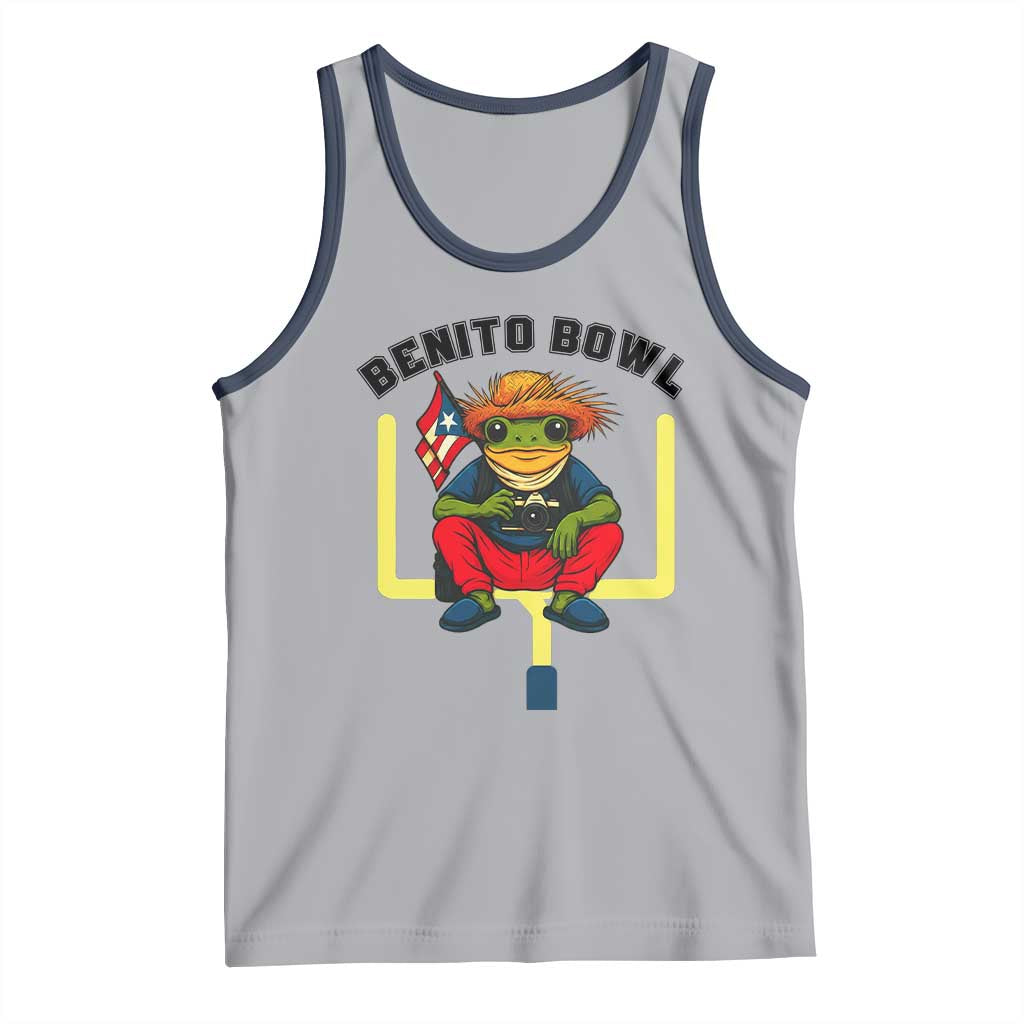 Benito Bowl Coquí Frog Football Tank Top Funny Puerto Rico Flag Game Day Music Fans TS02 Athletic Heather Navy Print Your Wear