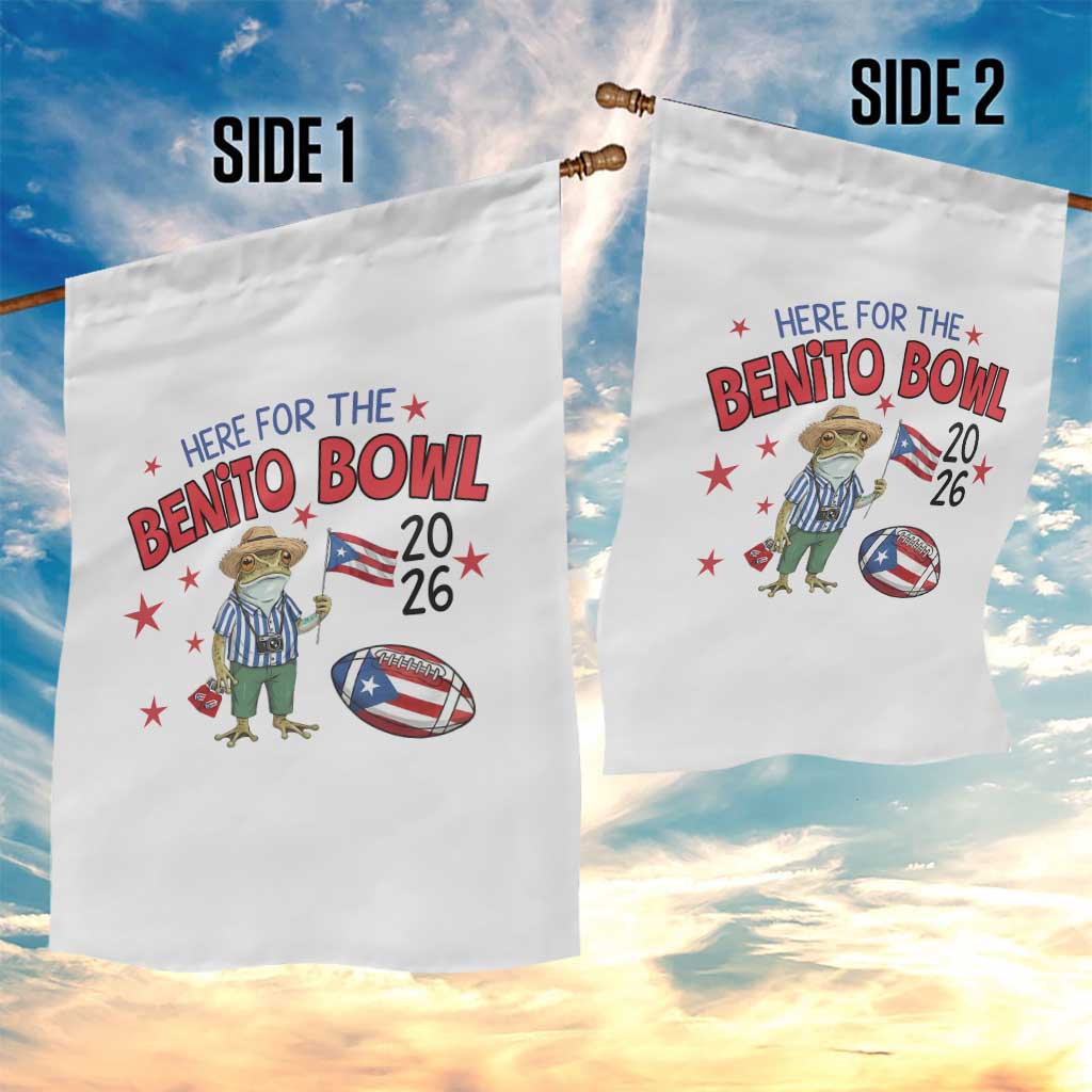 Here for the Benito Bowl 2026 Coquí Frog Garden Flag Puerto Rican Funny Football Music Fans TS02 Print Your Wear