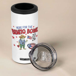 Here for the Benito Bowl 2026 Coquí Frog 4 in 1 Can Cooler Tumbler Puerto Rican Funny Football Music Fans TS02 Print Your Wear
