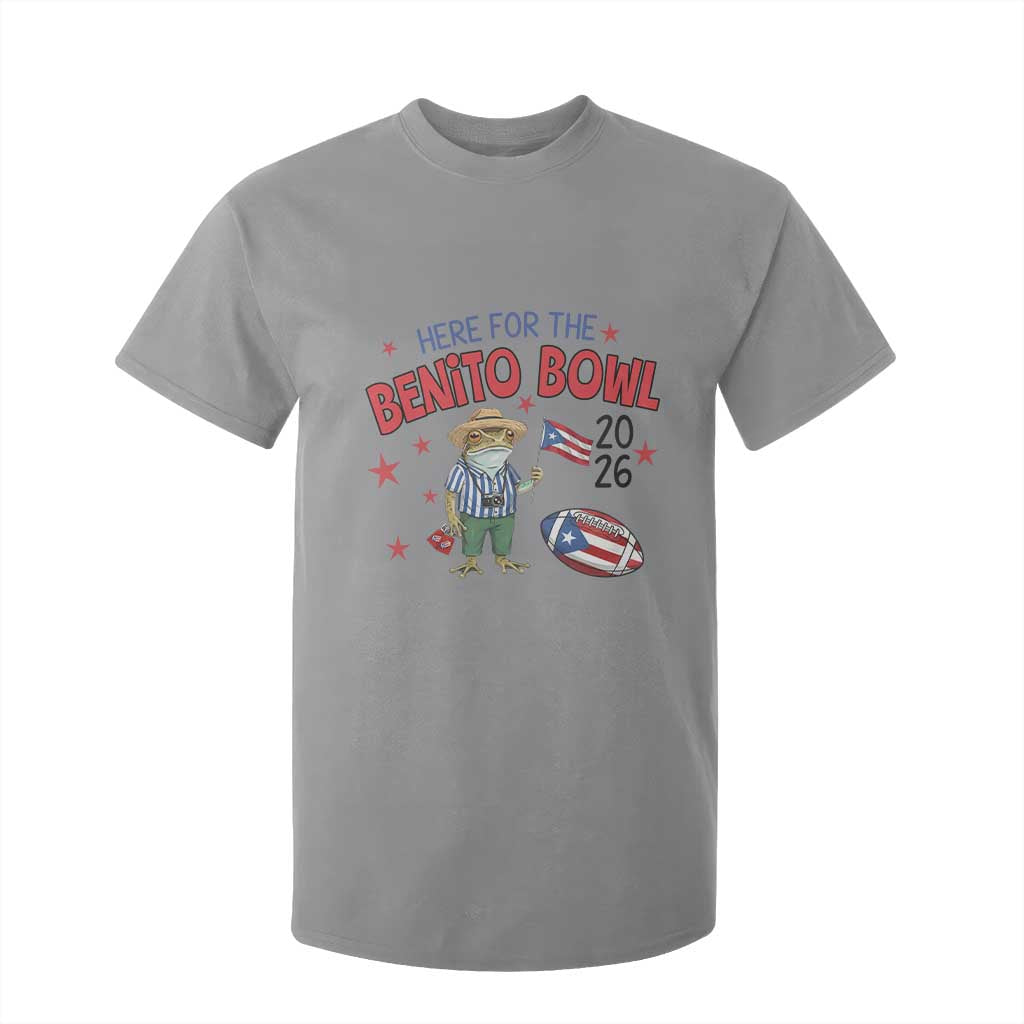 Here for the Benito Bowl 2026 Coquí Frog T Shirt For Kid Puerto Rican Funny Football Music Fans TS02 Sport Gray Print Your Wear