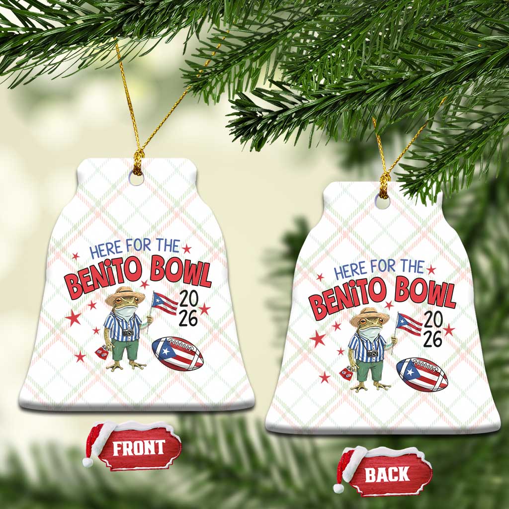 Here for the Benito Bowl 2026 Coquí Frog Ceramic Ornament Puerto Rican Funny Football Music Fans TS02 Print Your Wear