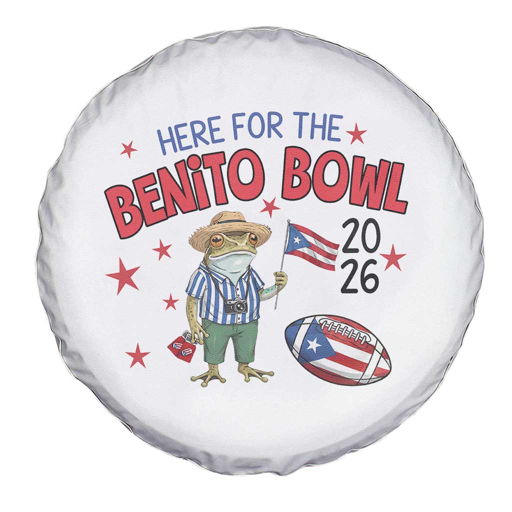 Here for the Benito Bowl 2026 Coquí Frog Spare Tire Cover Puerto Rican Funny Football Music Fans TS02 Print Your Wear