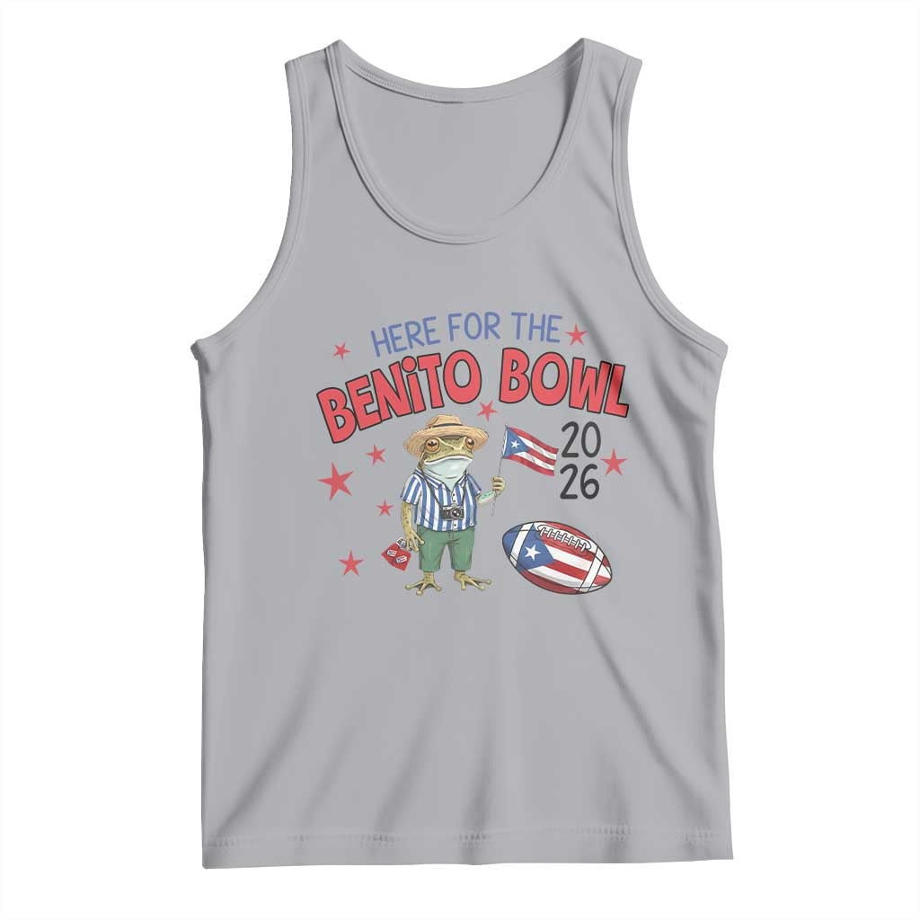 Here for the Benito Bowl 2026 Coquí Frog Tank Top Puerto Rican Funny Football Music Fans TS02 Athletic Heather Print Your Wear