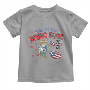 Here for the Benito Bowl 2026 Coquí Frog Toddler T Shirt Puerto Rican Funny Football Music Fans TS02 Sport Gray Print Your Wear