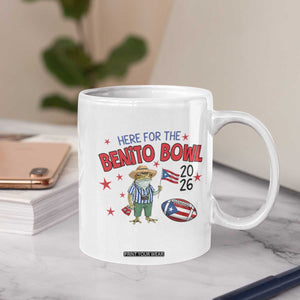 Here for the Benito Bowl 2026 Coquí Frog Coffee Mug Puerto Rican Funny Football Music Fans TS02 Print Your Wear