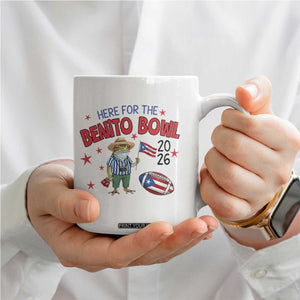 Here for the Benito Bowl 2026 Coquí Frog Coffee Mug Puerto Rican Funny Football Music Fans TS02 Print Your Wear