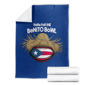 Here for the Benito Bowl Straw Hat Throw Blanket Puerto Rico Flag Football Music Fans TS02 Royal Blue Print Your Wear