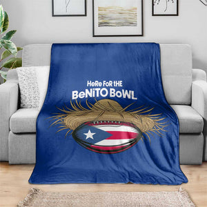 Here for the Benito Bowl Straw Hat Throw Blanket Puerto Rico Flag Football Music Fans TS02 Print Your Wear