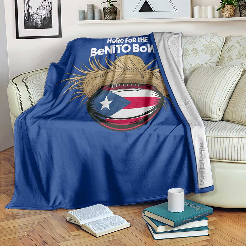 Here for the Benito Bowl Straw Hat Throw Blanket Puerto Rico Flag Football Music Fans TS02 Print Your Wear