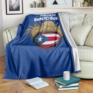 Here for the Benito Bowl Straw Hat Throw Blanket Puerto Rico Flag Football Music Fans TS02 Print Your Wear