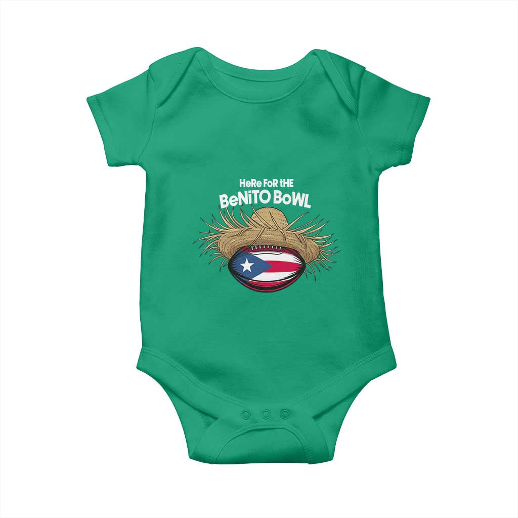 Here for the Benito Bowl Straw Hat Baby Onesie Puerto Rico Flag Football Music Fans TS02 Irish Green Print Your Wear