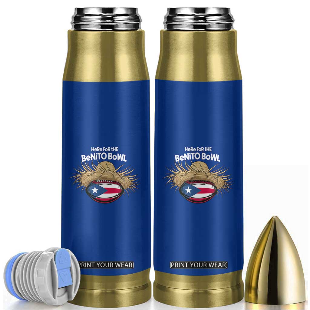 Here for the Benito Bowl Straw Hat Bullet Tumbler Puerto Rico Flag Football Music Fans TS02 Royal Blue Print Your Wear