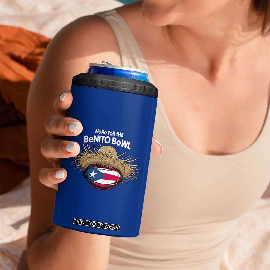 Here for the Benito Bowl Straw Hat 4 in 1 Can Cooler Tumbler Puerto Rico Flag Football Music Fans TS02 Print Your Wear