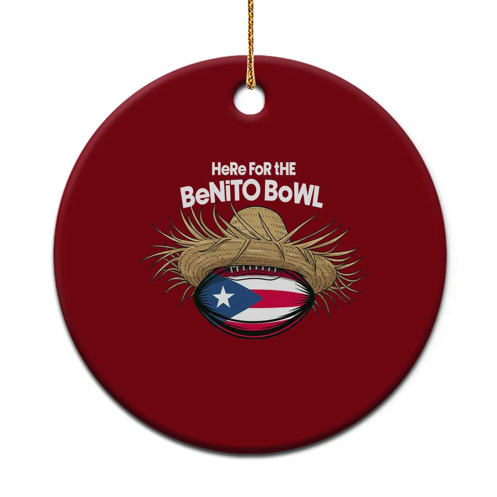 Here for the Benito Bowl Straw Hat Ceramic Ornament Puerto Rico Flag Football Music Fans TS02 1pc Red Print Your Wear