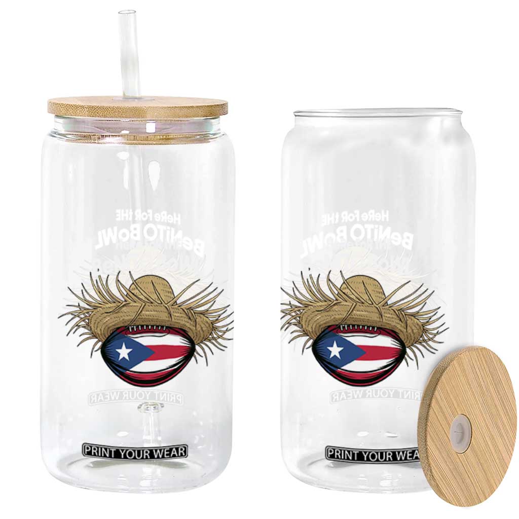 Here for the Benito Bowl Straw Hat Glass Can Puerto Rico Flag Football Music Fans TS02 Print Your Wear