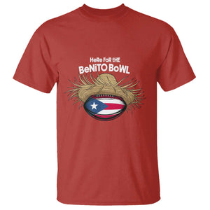 Here for the Benito Bowl Straw Hat T Shirt Puerto Rico Flag Football Music Fans TS02 Red Print Your Wear