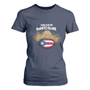 Here for the Benito Bowl Straw Hat T Shirt For Women Puerto Rico Flag Football Music Fans TS02 Navy Print Your Wear