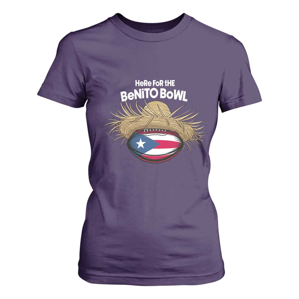 Here for the Benito Bowl Straw Hat T Shirt For Women Puerto Rico Flag Football Music Fans TS02 Purple Print Your Wear
