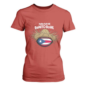 Here for the Benito Bowl Straw Hat T Shirt For Women Puerto Rico Flag Football Music Fans TS02 Red Print Your Wear
