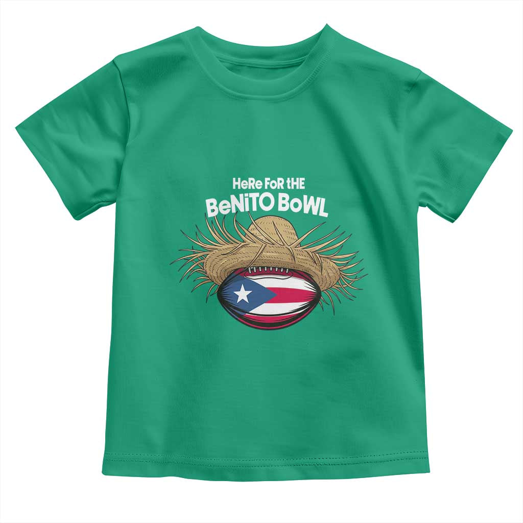 Here for the Benito Bowl Straw Hat Toddler T Shirt Puerto Rico Flag Football Music Fans TS02 Irish Green Print Your Wear